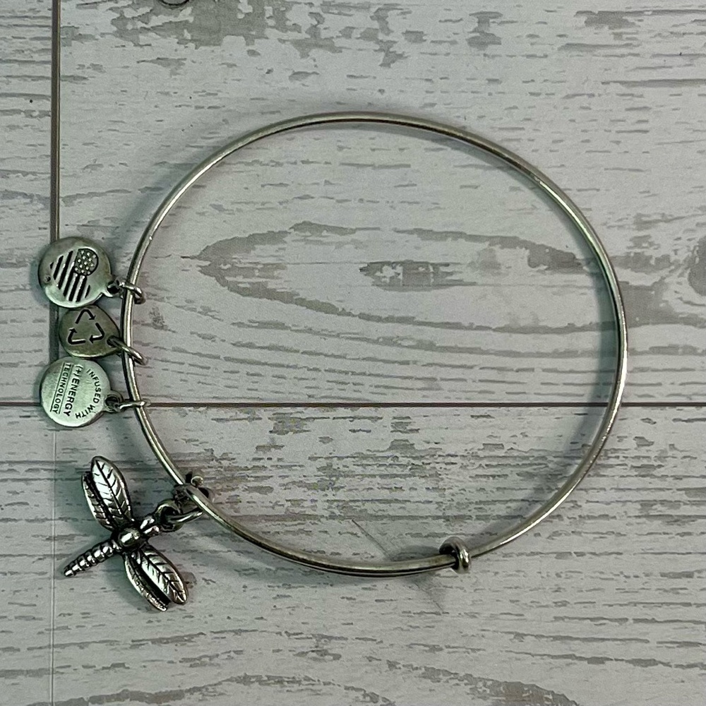 Alex and Ani Silver Dragonfly Bangle Bracelet